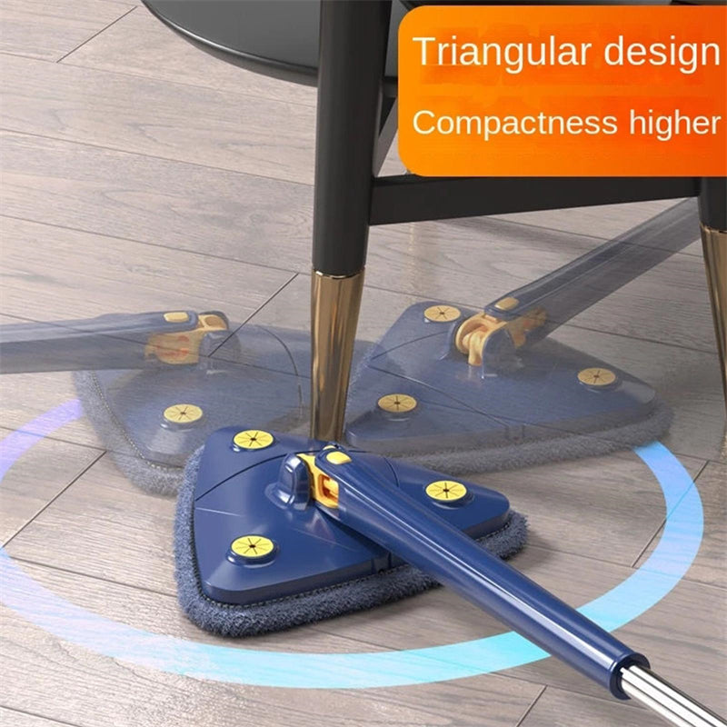 ممسحة مثلثة قابلة للدوران 360 درجة - منظف أرضيات وجدران قابل للتمديد